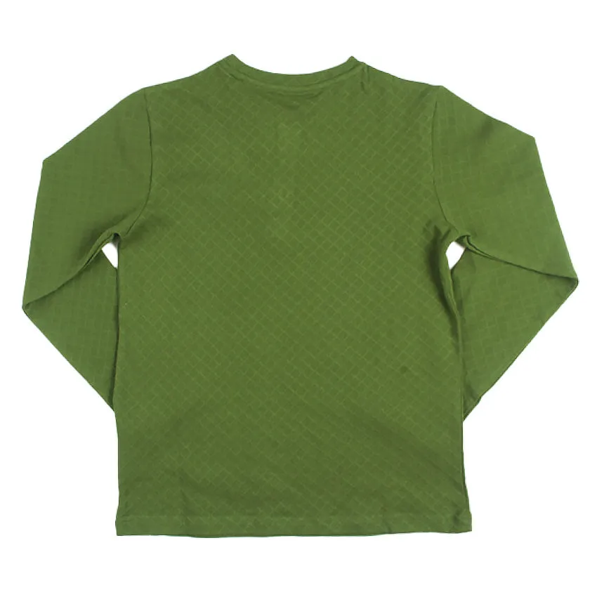 REDTAG Boy's Dark Green T-Shirts