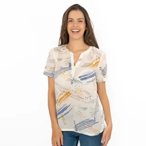 Seasalt Dancing Light White Print Short Sleeve Lightweight Summer Tops