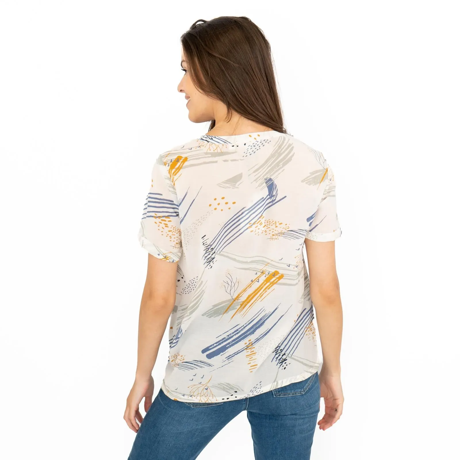 Seasalt Dancing Light White Print Short Sleeve Lightweight Summer Tops