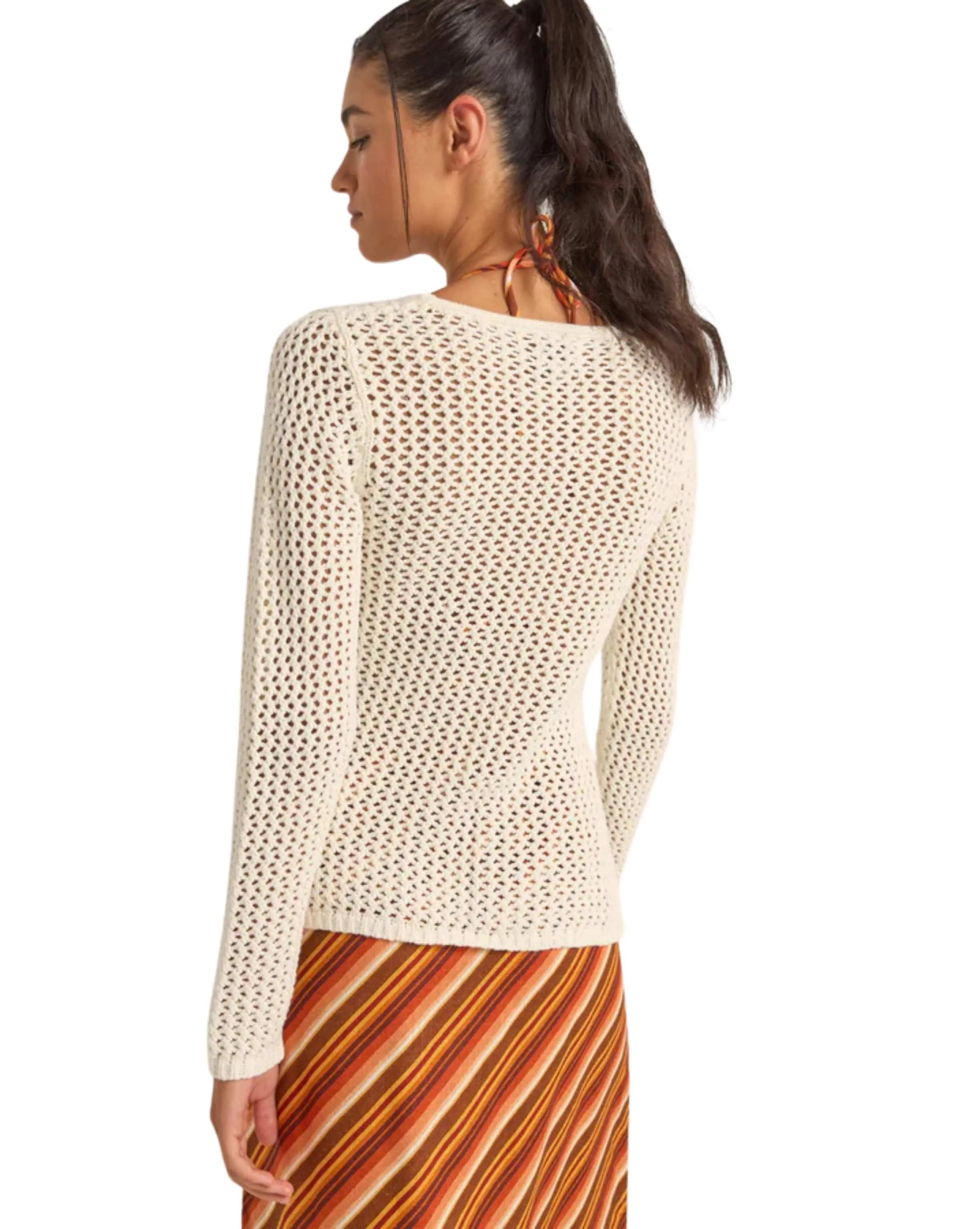 Seashell Long Sleeve Tie Front Top