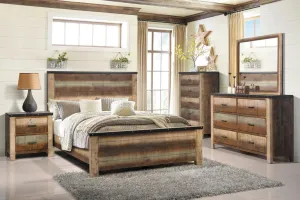 Sembene Bedroom Rustic Antique Multi Color California King Five Piece Set