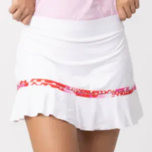 Sofibella Bliss 14" Skort - White/Print Ruffle