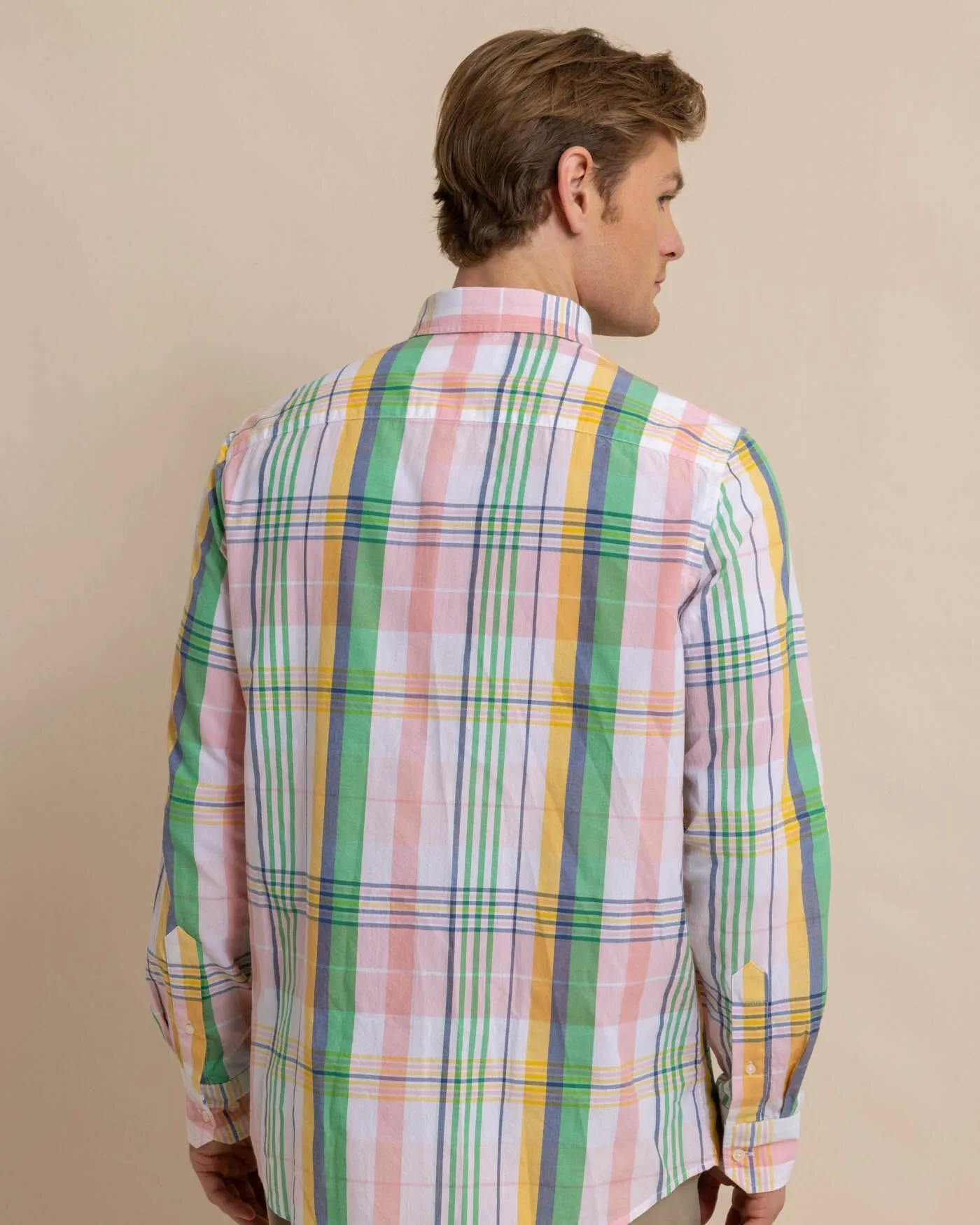 Springers Point Madras Plaid Long Sleeve Sport Shirt