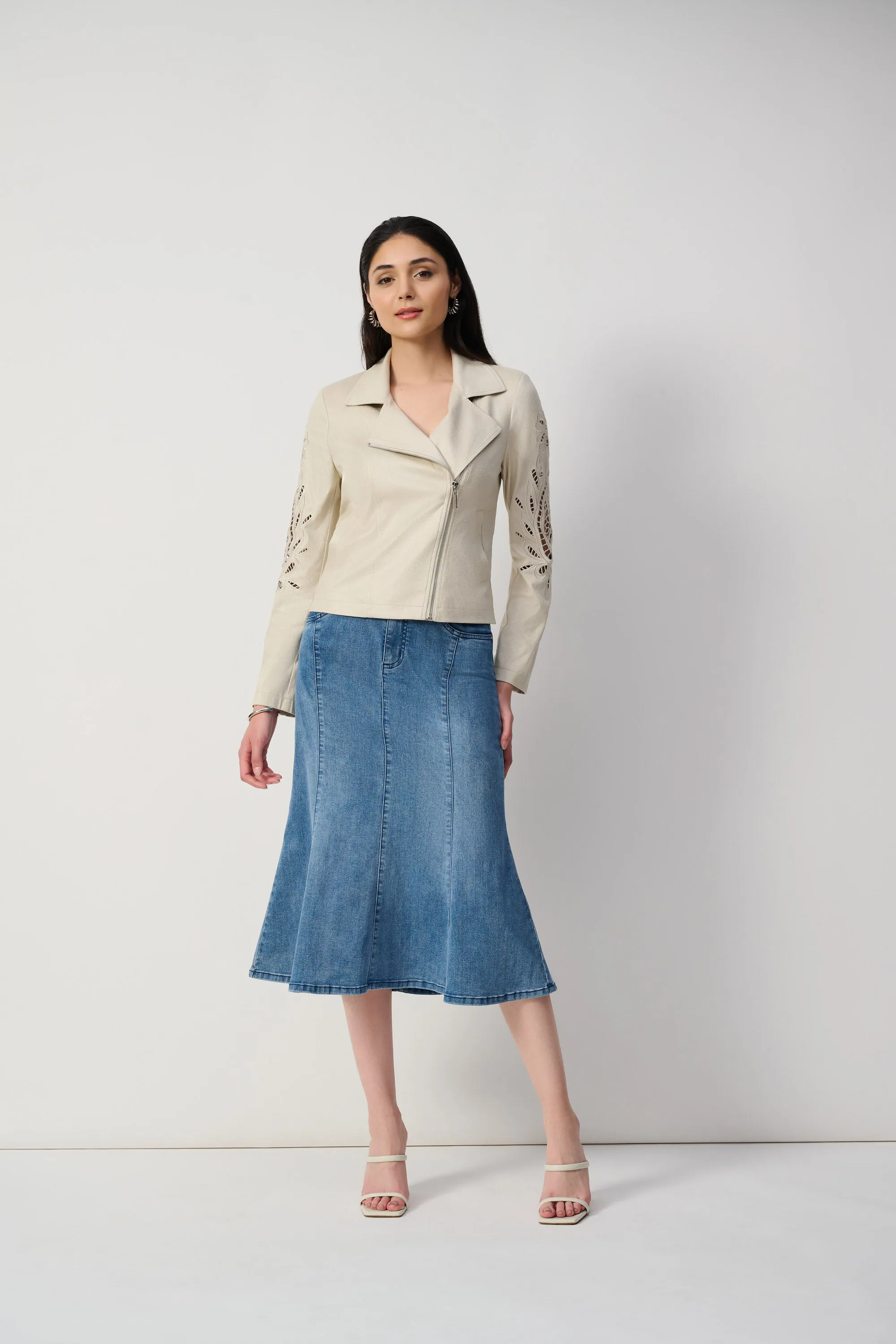 Stretch Denim Trumpet Skirt