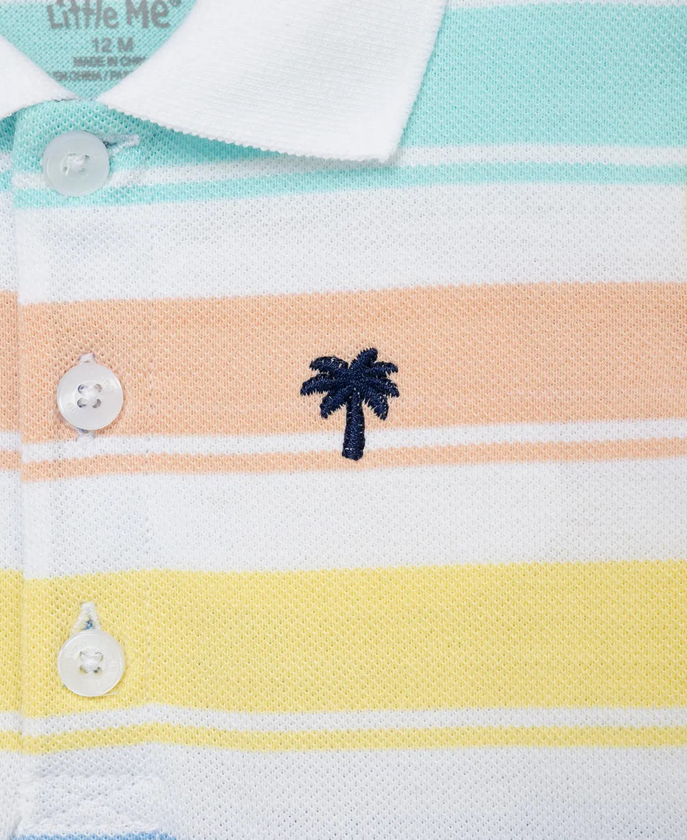 Stripe Polo Short Set