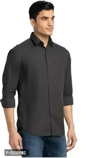 Stylish Black Solid Long Sleeves Shirt For Men