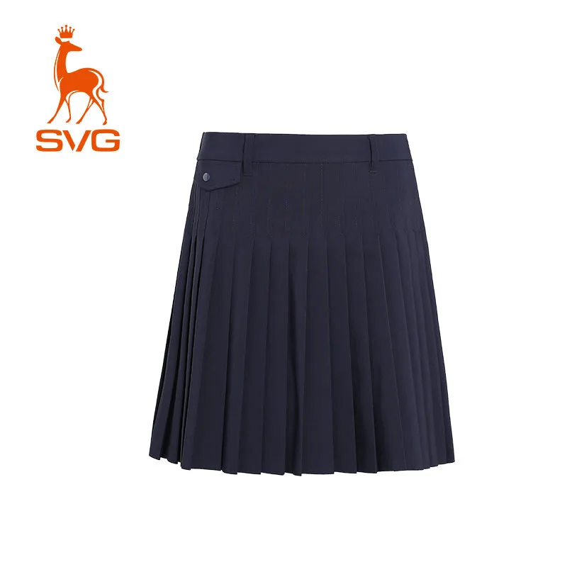 SVG Golf Women's Lightweight Twill Pleated Short Skirt