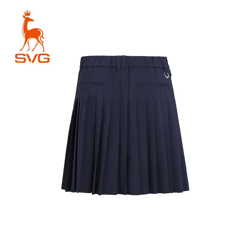 SVG Golf Women's Lightweight Twill Pleated Short Skirt