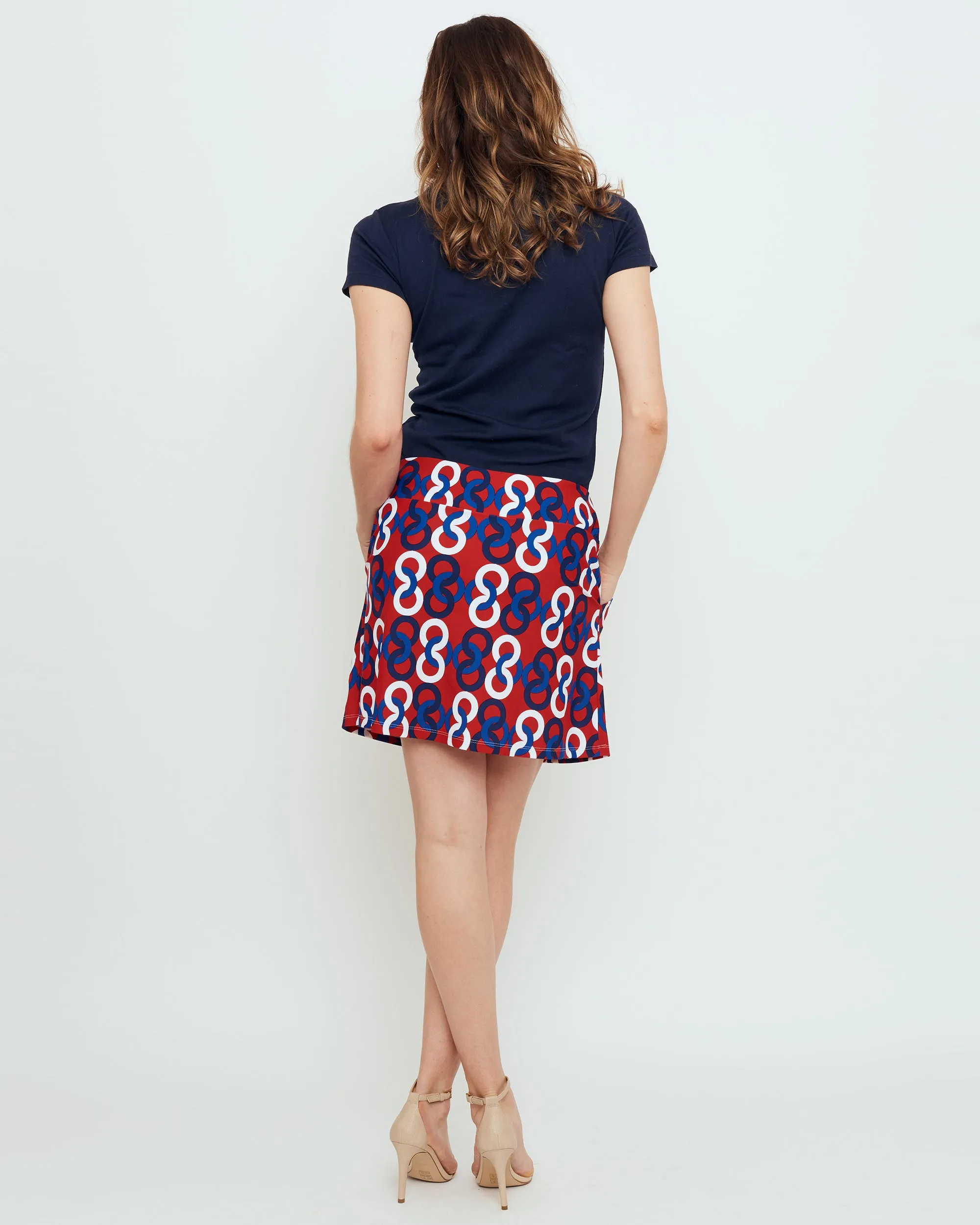 Tenerife Skort in Red White Blue Chain Link