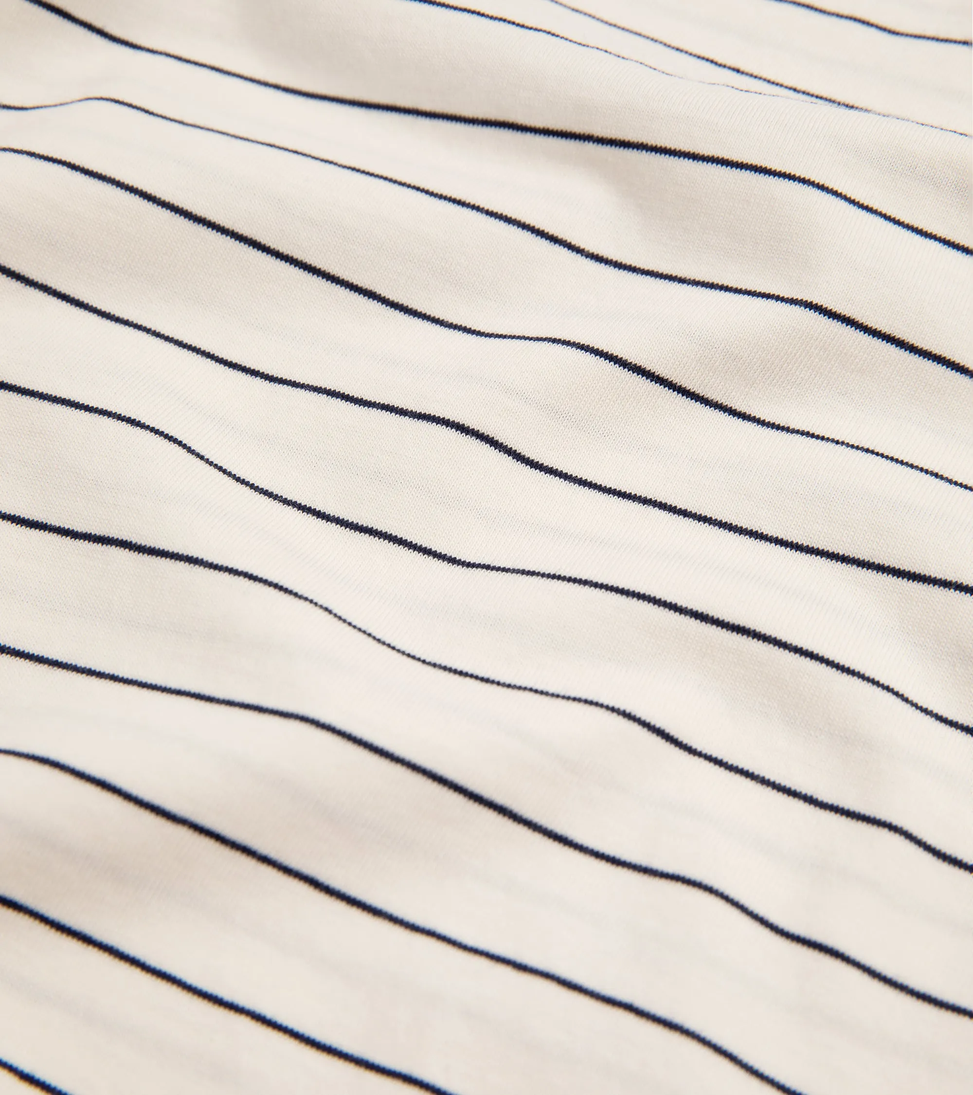 Trunk York Organic Cotton Fine Stripe T-Shirt: Ecru