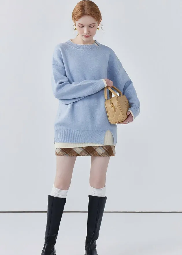 TWO-TONE CUT KNIT