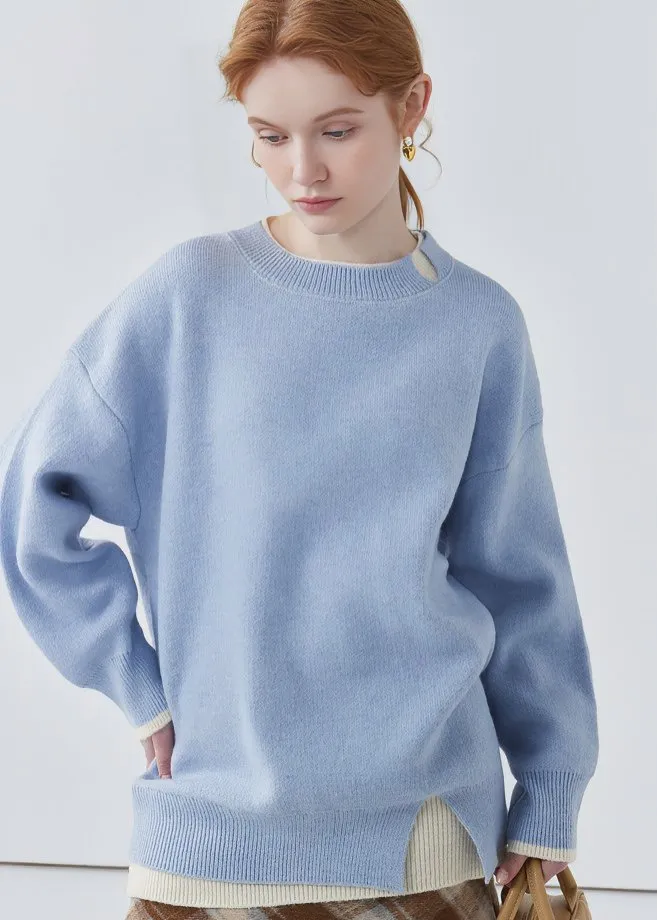 TWO-TONE CUT KNIT