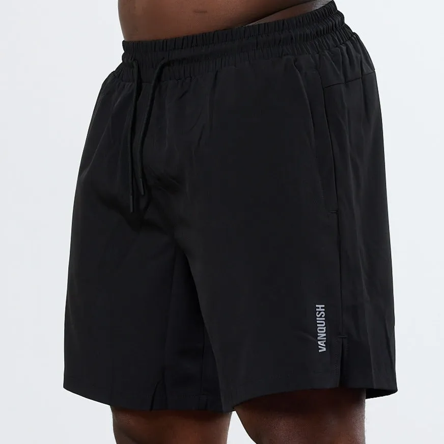 Vanquish Essential Black 7" Performance Shorts