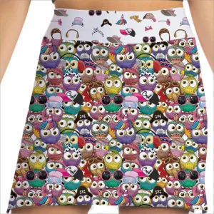 WHO GIVES A HOOT OWL PRINTED SKORT