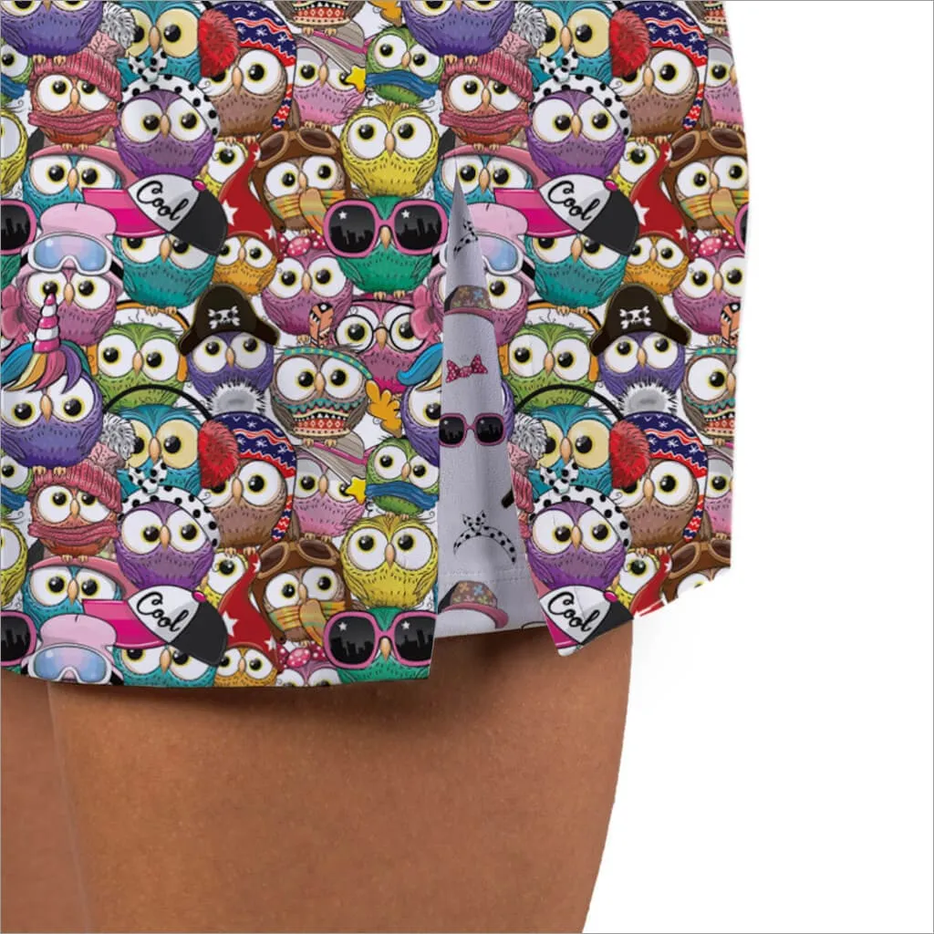 WHO GIVES A HOOT OWL PRINTED SKORT