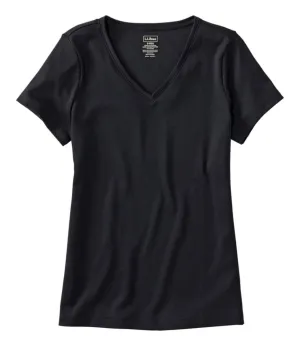 Women's Pima Cotton Shaped V-Neck, Short-Sleeve